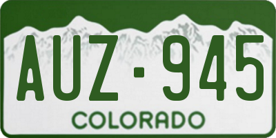 CO license plate AUZ945