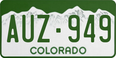 CO license plate AUZ949