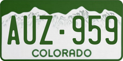 CO license plate AUZ959