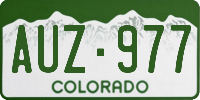 CO license plate AUZ977