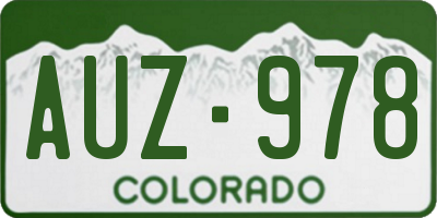 CO license plate AUZ978
