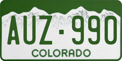 CO license plate AUZ990