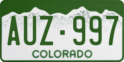 CO license plate AUZ997