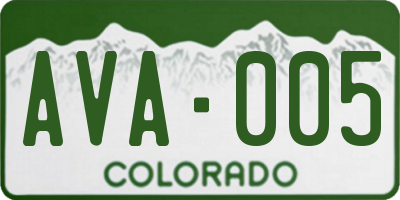 CO license plate AVA005