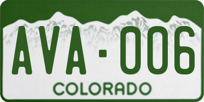 CO license plate AVA006