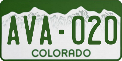 CO license plate AVA020