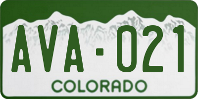 CO license plate AVA021