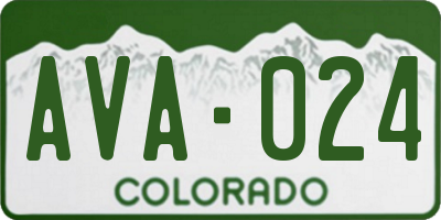 CO license plate AVA024