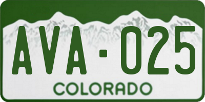 CO license plate AVA025