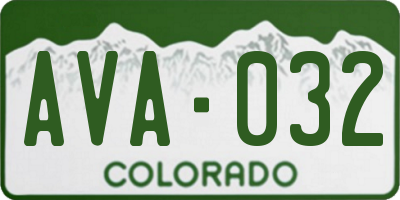CO license plate AVA032