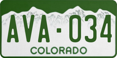 CO license plate AVA034