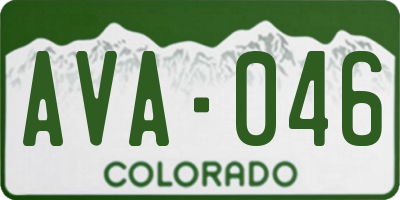 CO license plate AVA046