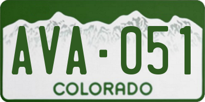 CO license plate AVA051