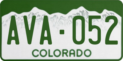 CO license plate AVA052