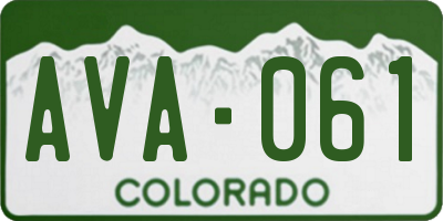 CO license plate AVA061