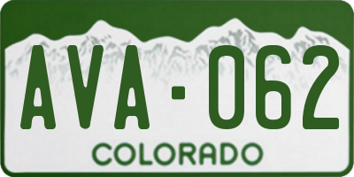 CO license plate AVA062