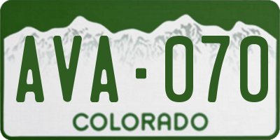 CO license plate AVA070