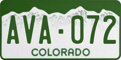 CO license plate AVA072