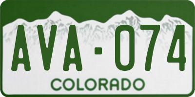 CO license plate AVA074