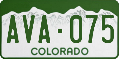 CO license plate AVA075