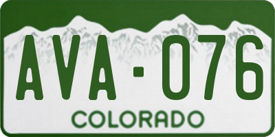 CO license plate AVA076