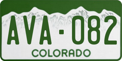 CO license plate AVA082