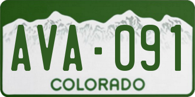 CO license plate AVA091
