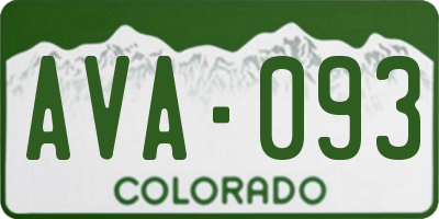 CO license plate AVA093