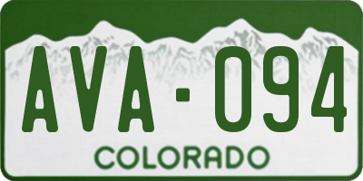 CO license plate AVA094