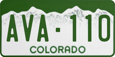 CO license plate AVA110