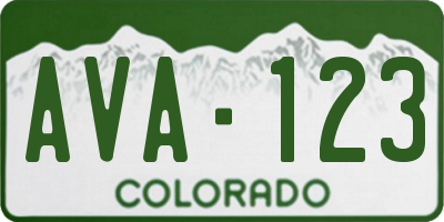 CO license plate AVA123