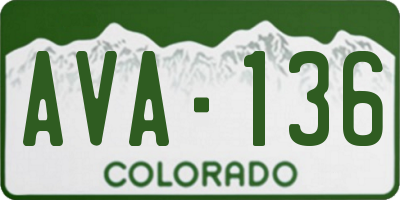 CO license plate AVA136
