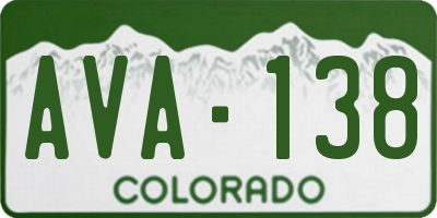 CO license plate AVA138
