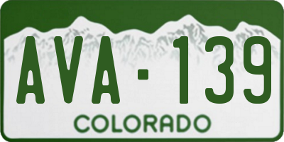 CO license plate AVA139