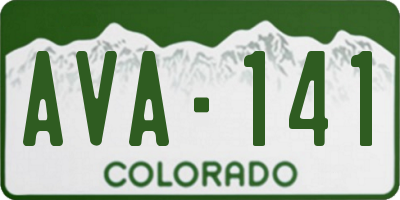 CO license plate AVA141