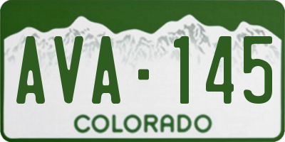 CO license plate AVA145