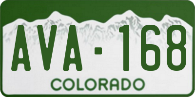 CO license plate AVA168