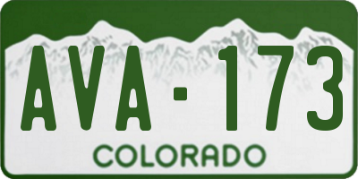 CO license plate AVA173