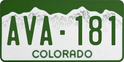 CO license plate AVA181