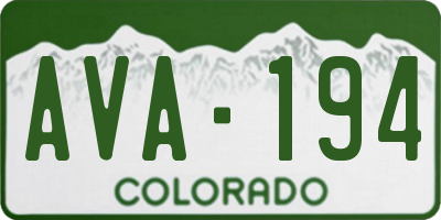 CO license plate AVA194