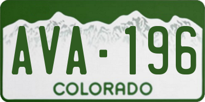 CO license plate AVA196
