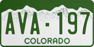 CO license plate AVA197
