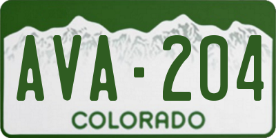 CO license plate AVA204