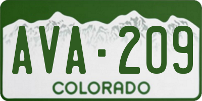 CO license plate AVA209