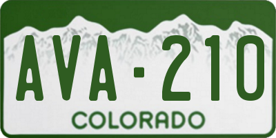 CO license plate AVA210