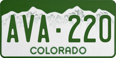 CO license plate AVA220