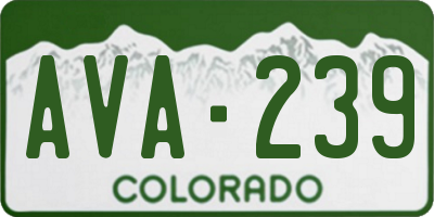 CO license plate AVA239