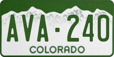 CO license plate AVA240