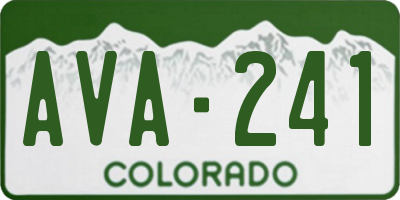 CO license plate AVA241