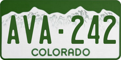 CO license plate AVA242